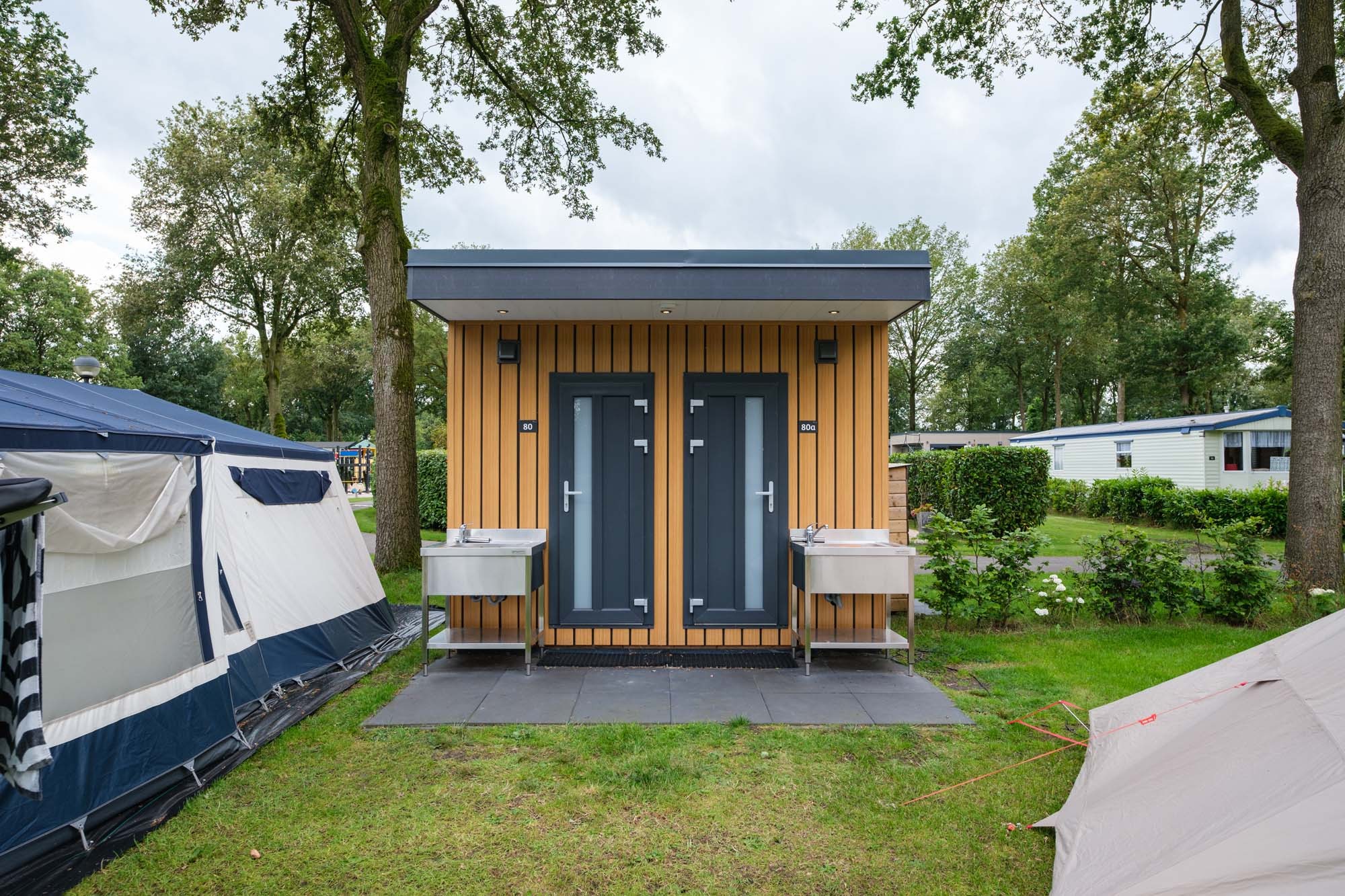 Camping met privé sanitair