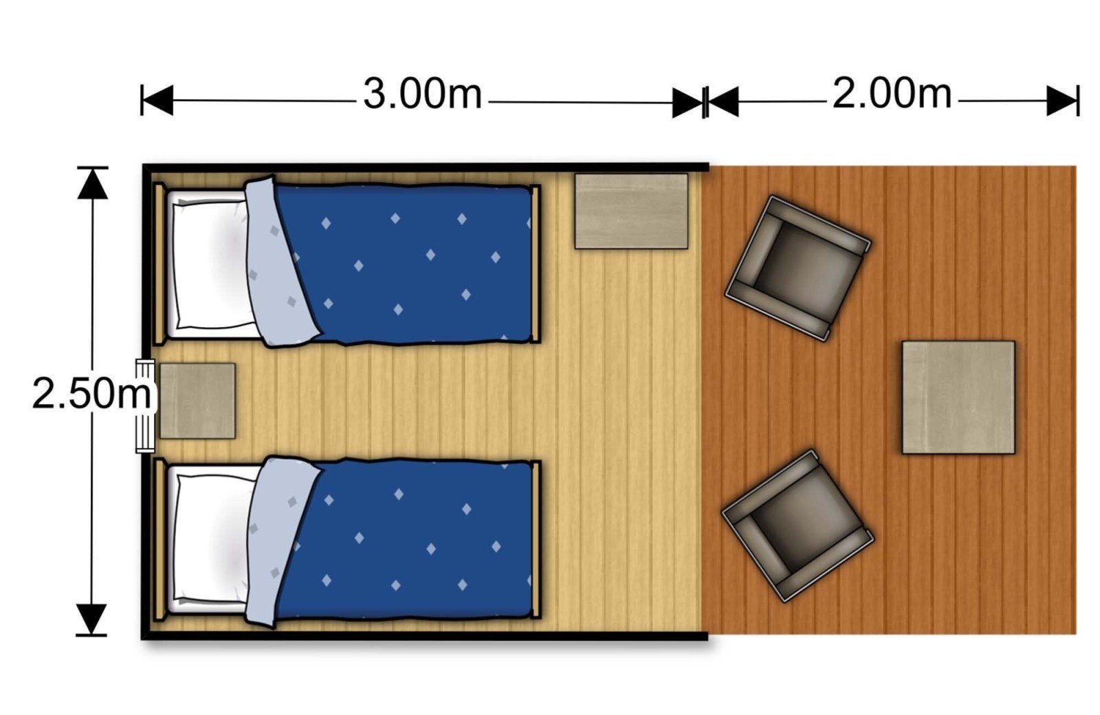 Plattegrond trekkerstent