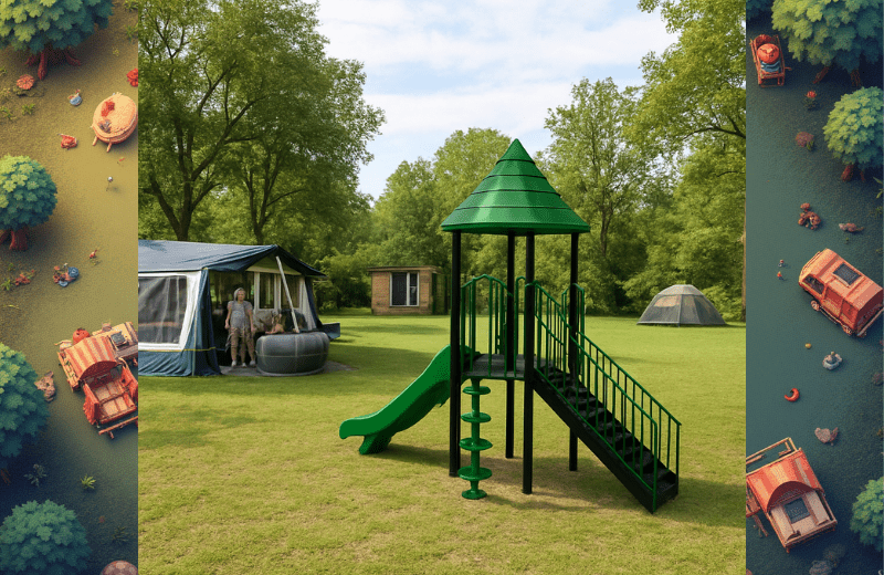 New camping pitches with new playground equipment!